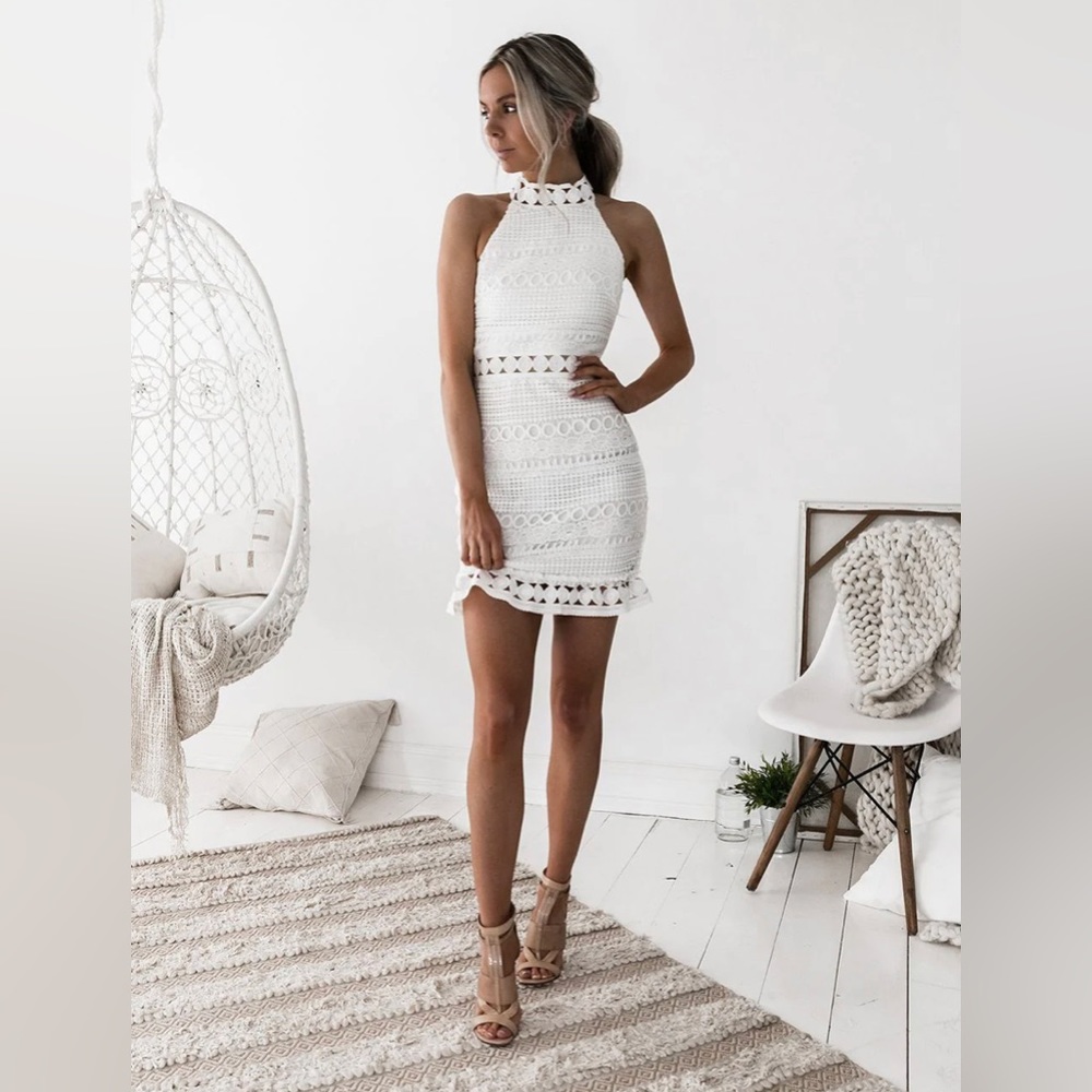 White form fitting dress